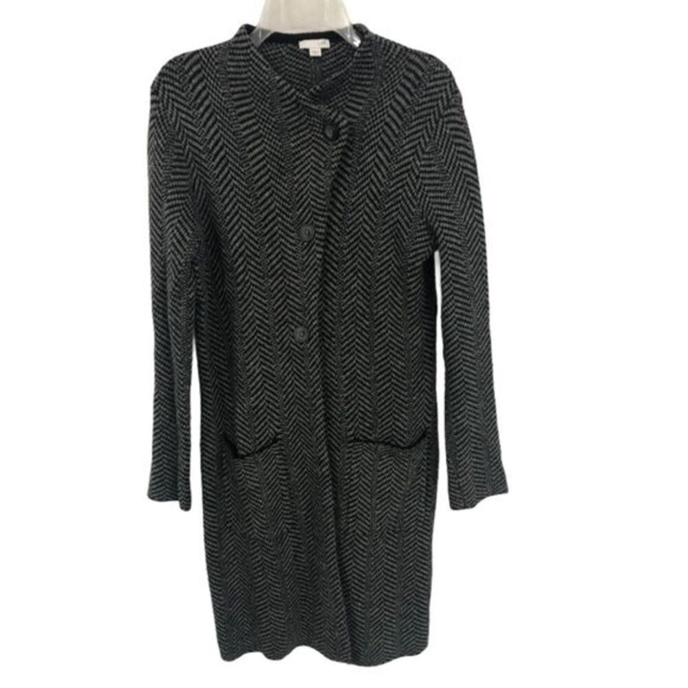 J JILL SZ S HERRINGBONE SWEATER CARDIGAN LONG BUSINESS DRESSY
